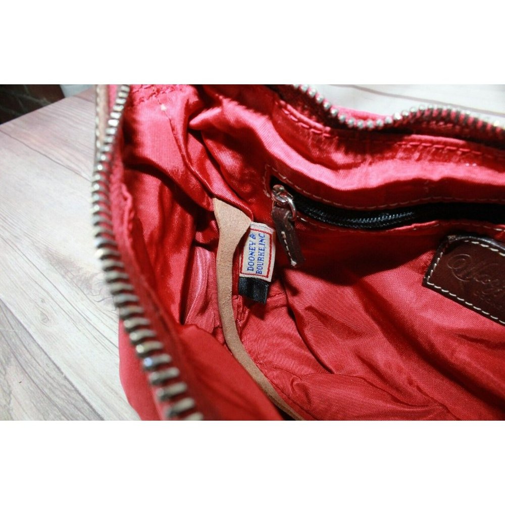 Dooney & Bourke Wayfarer Red Brown Leather Shoulder Hobo Handbag - Picture 9 of 10